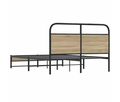 Estructura de cama sin colchón 120x190 cm madera roble ahumado