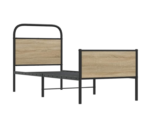 Estructura de cama sin colchón 80x200 cm madera roble Sonoma