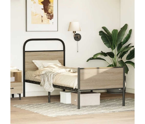Estructura de cama sin colchón 80x200 cm madera roble Sonoma
