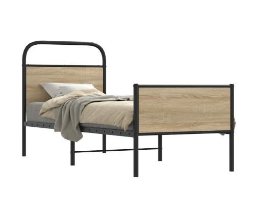 Estructura de cama sin colchón 80x200 cm madera roble Sonoma
