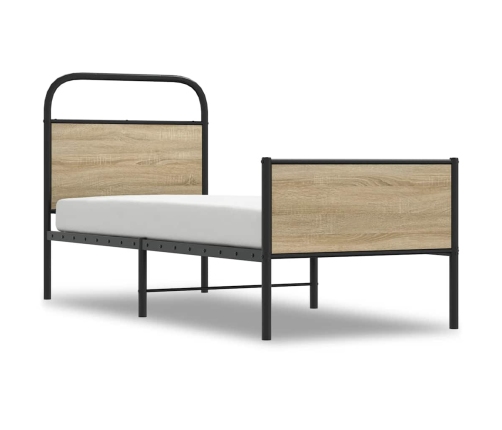 Estructura de cama sin colchón 90x190 cm madera roble Sonoma