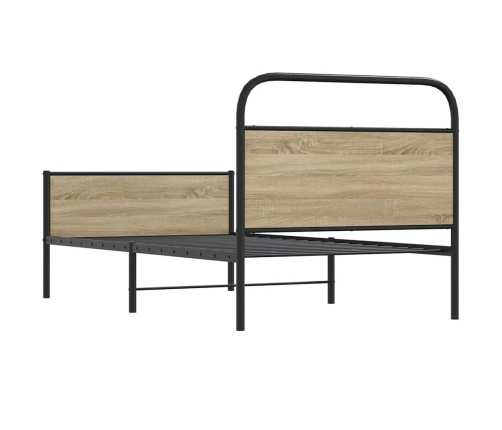 Estructura de cama sin colchón 90x190 cm madera roble Sonoma