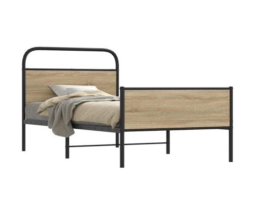 Estructura de cama sin colchón 90x190 cm madera roble Sonoma