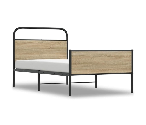 Estructura de cama sin colchón 90x200 cm madera roble Sonoma