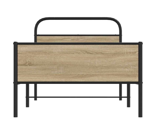 Estructura de cama sin colchón 90x200 cm madera roble Sonoma