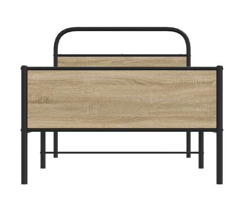 Estructura de cama sin colchón 100x200 cm madera roble Sonoma