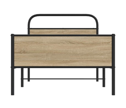 Estructura de cama sin colchón 107x203 cm madera roble Sonoma