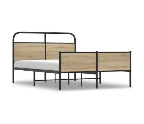 Estructura de cama sin colchón 120x190 cm madera roble Sonoma