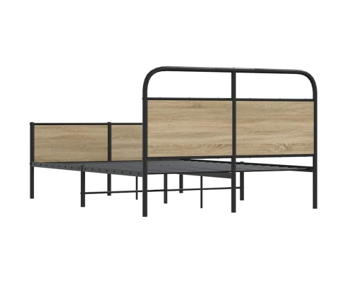 Estructura de cama sin colchón 120x190 cm madera roble Sonoma