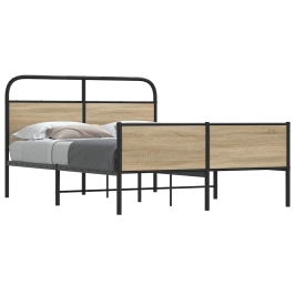 Estructura de cama sin colchón 120x190 cm madera roble Sonoma