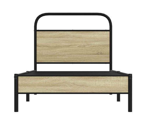 Estructura de cama sin colchón 75x190 cm madera roble Sonoma