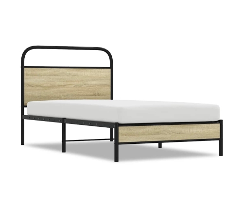 Estructura de cama sin colchón 90x190 cm madera roble Sonoma