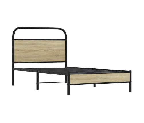 Estructura de cama sin colchón 90x190 cm madera roble Sonoma