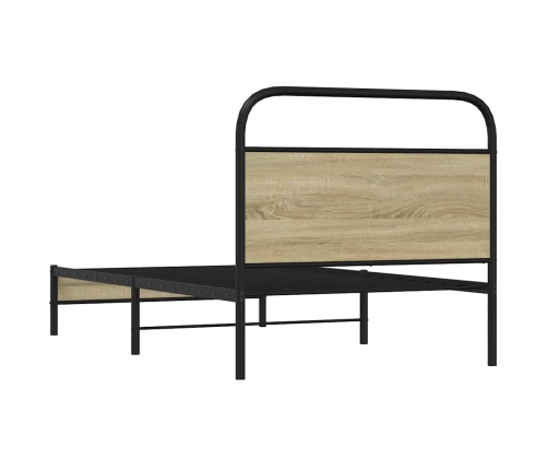 Estructura de cama sin colchón 90x190 cm madera roble Sonoma