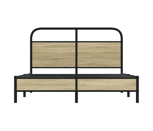 Estructura de cama sin colchón 140x200 cm madera roble Sonoma