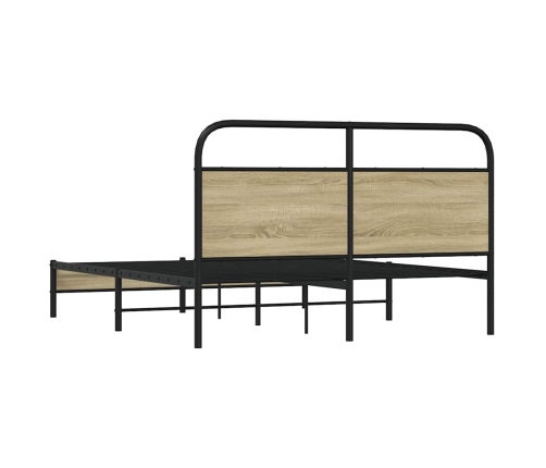 Estructura de cama sin colchón 150x200 cm madera roble Sonoma