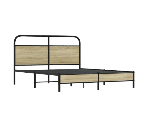 Estructura de cama sin colchón 160x200 cm madera roble Sonoma