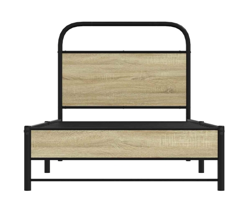 Estructura de cama sin colchón 75x190 cm madera roble Sonoma