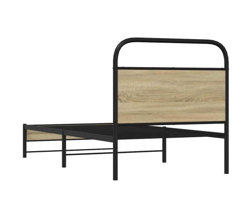 Estructura de cama sin colchón 75x190 cm madera roble Sonoma