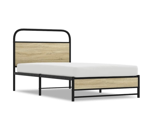 Estructura de cama sin colchón 90x190 cm madera roble Sonoma