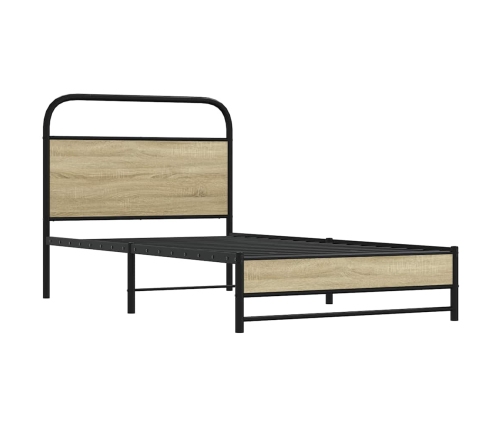 Estructura de cama sin colchón 90x190 cm madera roble Sonoma