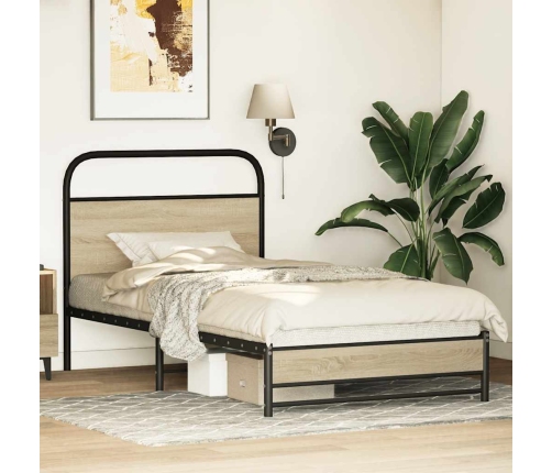 Estructura de cama sin colchón 90x190 cm madera roble Sonoma