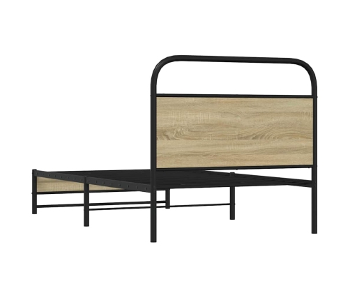 Estructura de cama sin colchón 90x190 cm madera roble Sonoma