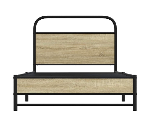 Estructura de cama sin colchón 100x190 cm madera roble Sonoma