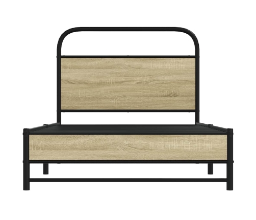 Estructura de cama sin colchón 107x203 cm madera roble Sonoma