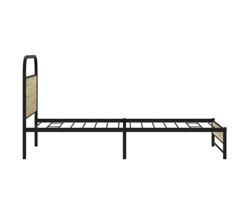 Estructura de cama sin colchón 107x203 cm madera roble Sonoma