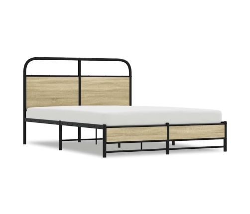 Estructura de cama sin colchón 120x190 cm madera roble Sonoma