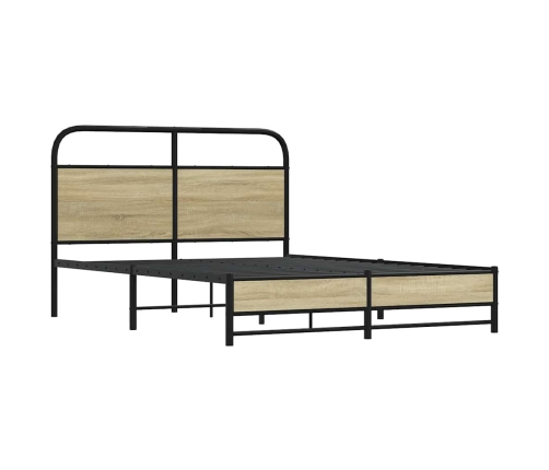 Estructura de cama sin colchón 120x190 cm madera roble Sonoma