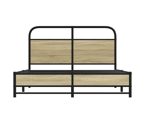 Estructura de cama sin colchón 120x190 cm madera roble Sonoma