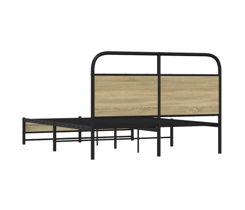 Estructura de cama sin colchón 120x190 cm madera roble Sonoma