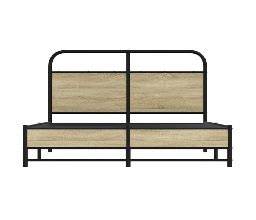 Estructura de cama sin colchón 150x200 cm madera roble Sonoma