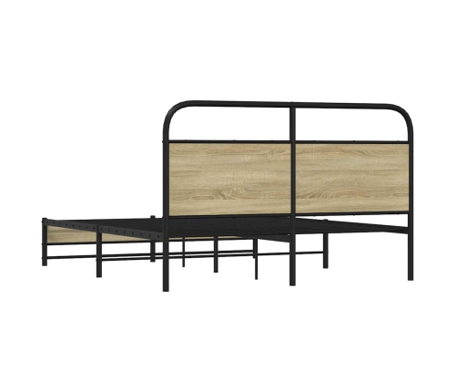 Estructura de cama sin colchón 150x200 cm madera roble Sonoma