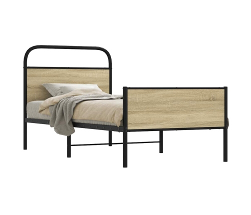 Estructura de cama sin colchón 80x200 cm madera roble Sonoma