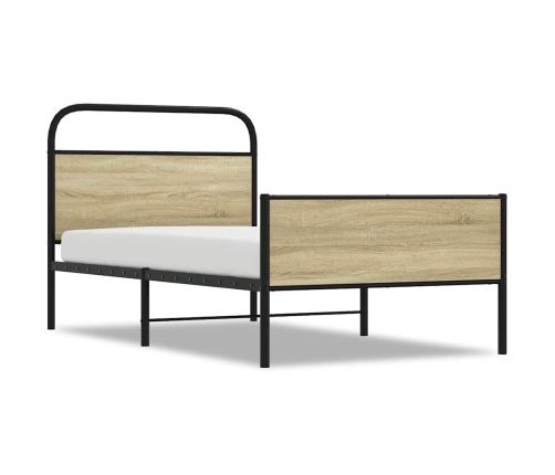 Estructura de cama sin colchón 90x190 cm madera roble Sonoma