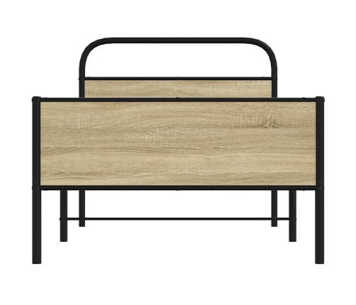 Estructura de cama sin colchón 107x203 cm madera roble Sonoma