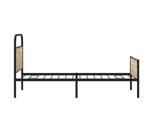 Estructura de cama sin colchón 107x203 cm madera roble Sonoma