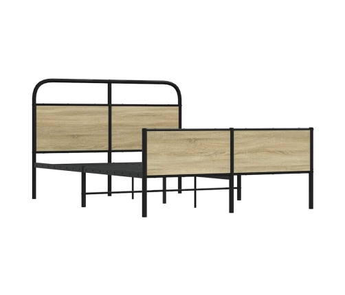 Estructura de cama sin colchón 140x200 cm madera roble Sonoma