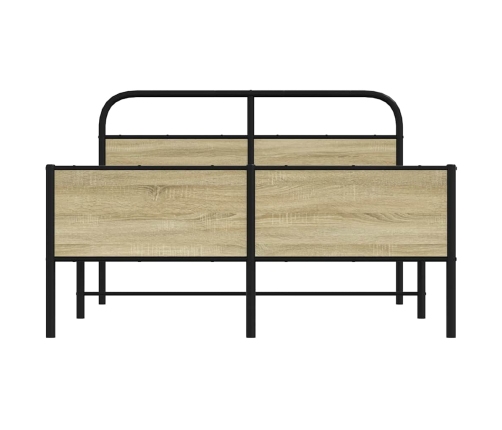 Estructura de cama sin colchón 140x200 cm madera roble Sonoma