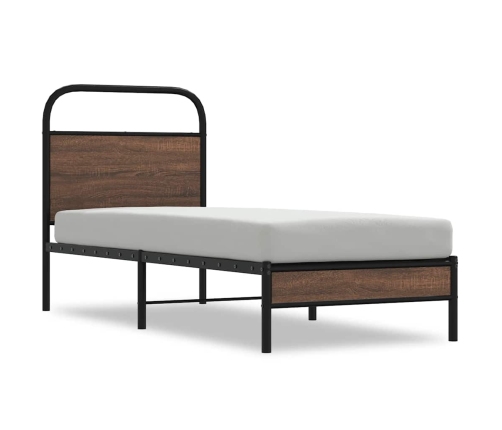 Estructura de cama sin colchón 80x200 cm madera marrón roble