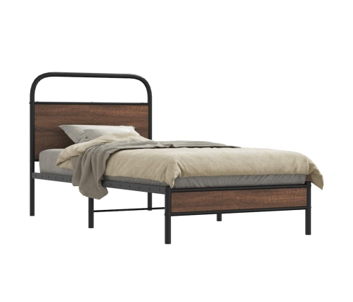 Estructura de cama sin colchón 90x190 cm madera marrón roble