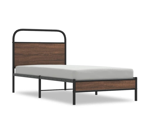 Estructura de cama sin colchón 90x200 cm madera marrón roble