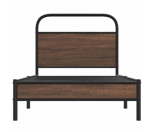 Estructura de cama sin colchón 107x203 cm madera marrón roble