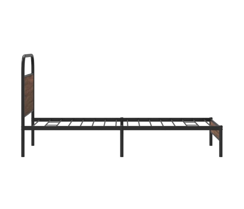 Estructura de cama sin colchón 107x203 cm madera marrón roble