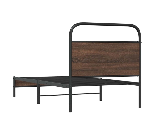 Estructura de cama sin colchón 107x203 cm madera marrón roble