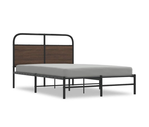 Estructura de cama sin colchón 135x190 cm madera marrón roble