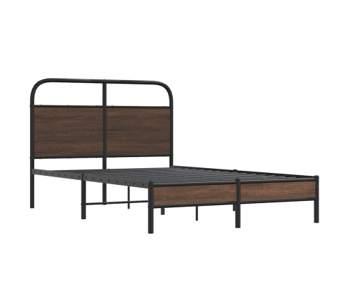 Estructura de cama sin colchón 135x190 cm madera marrón roble